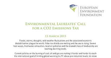 Environmental Laureates’ Call for a CO2 Emissions Tax