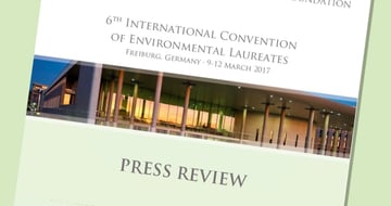 Cover of the press review of the 6th International Convention of Environmental Laureates, 9-12 March 2017