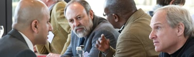 Four participants of the 1st International Convention of Environmental Laureates in conversation