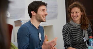 Two smiling young participants at the Young Talents Day