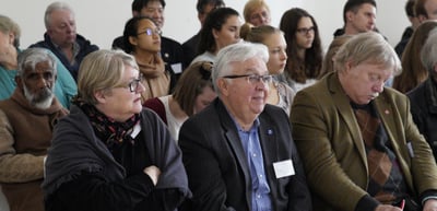 Laureates and students in the audience