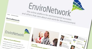 Screenshot of the EnviroNetwork website: the online platform for environmental laureates and others that care about and work for the environment