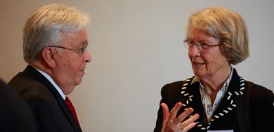 Older man and older woman in conversation
