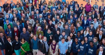 Large group of laureates and students at the 4th ICEL