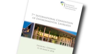 Cover of the brochure 7th International Convention of Environmental Laureates, Freiburg, Germany, 15-18 March 2018