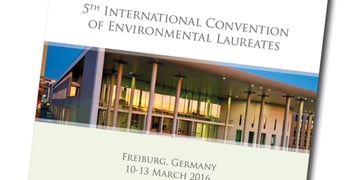 Cover of the brochure "5th International Convention of Environmental Laureates, Freiburg, Germany, 10-13 March 2016"