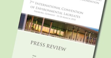 Cover of the press review of the 7th International Convention of Environmental Laureates, 15-18 March 2018