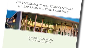Cover of the brochure "6th International Convention of Environmental Laureates, Freiburg, Germany, 9-12 March 2017"
