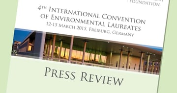 Cover of the press review of the 4th International Convention of Environmental Laureates, 12-15 March 2015