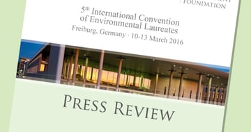 Cover of the press review of the 5th International Convention of Environmental Laureates, 10-13 March 2016