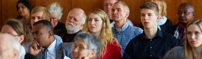 Attentive audience at a public event